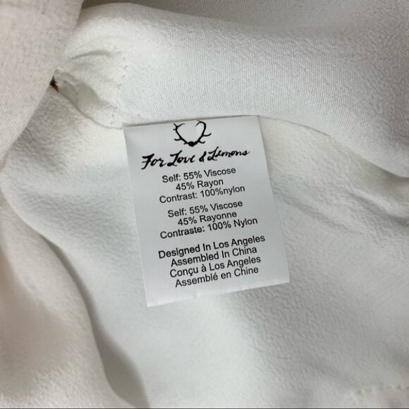 For Love and Lemons Valentina Mini Dress Lace Flare Sleeve Lace Crochet White - Picture 11 of 16